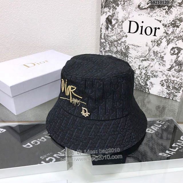 Dior新品女士帽子 迪奧老花漁夫帽遮陽帽  mm1447
